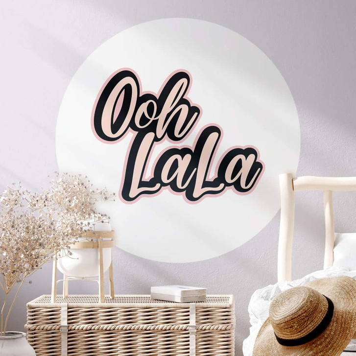 Sprüche-Wandtattoo Oh La La - Rund - WA413051