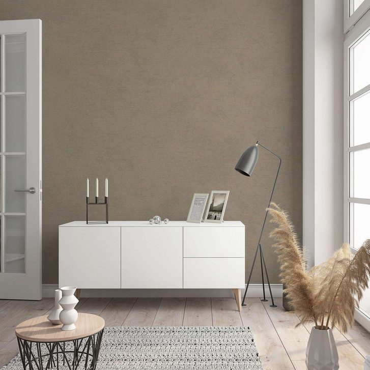 Vliestapete in moderner, feiner Struktur braun Uni - WA507788