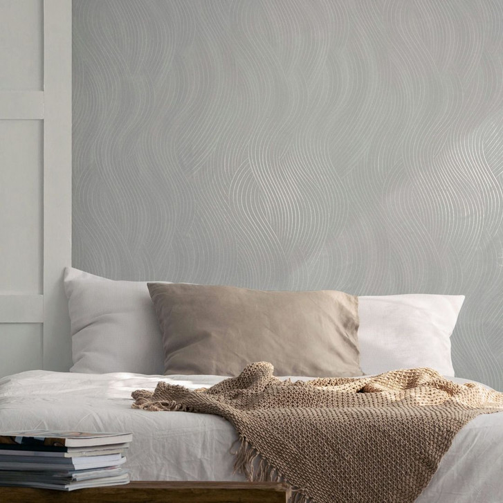 Vliestapete in weiss Wellenoptik Struktur Grafisch Modern - WA451452