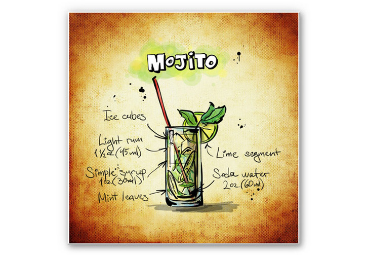 Wandbild Mojito - Rezept - WA194563
