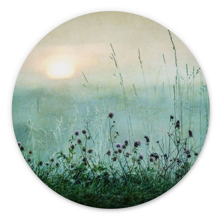 Wandbild Taubedeckter Sonnenaufgang - Alu-Dibond Rund - Kværnstrøm - WA393510