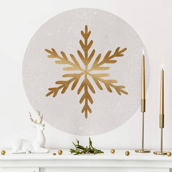 Wandtattoo Weihnachten - Goldene Schneeflocke Rund - Orara Studio - WA413075