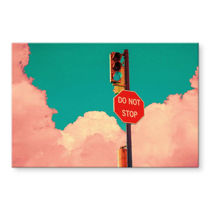 Acrylglasbild Do Not Stop - Schild vor türkisblauem Himmel - CosmoZach - WA478937