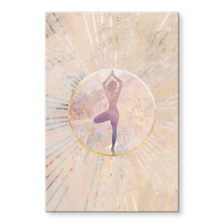 Acrylglasbild Yoga Baumhaltung im Sonnenkreis - Manovski - WA463896