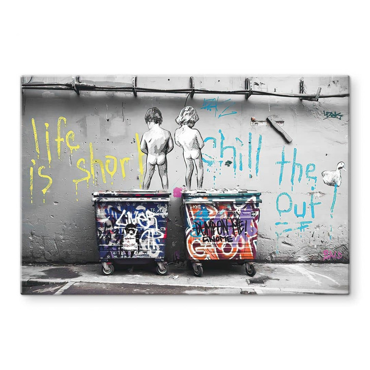 Glasbild Banksy - Life is short - WA332028