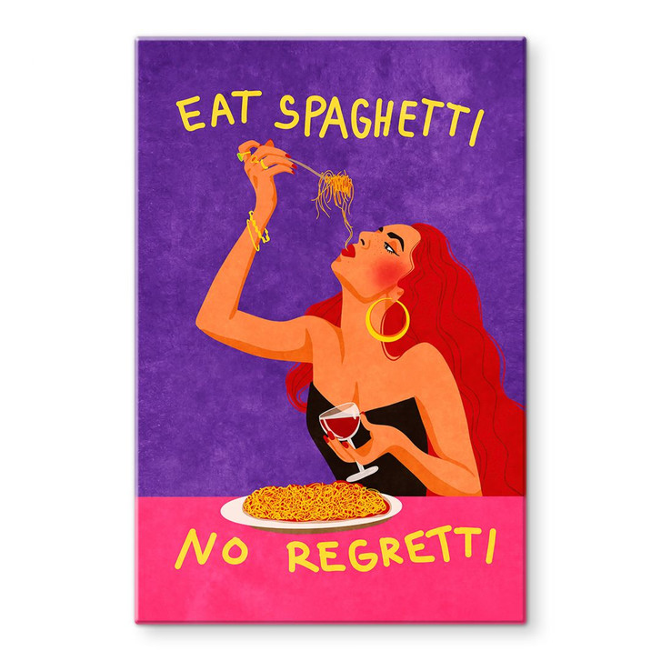 Glasbild Spaghetti und Wein - Oltmanns - WA399895