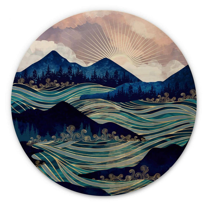 Holzbild SpaceFrog Designs - Meerestreiben - Rund - WA346435