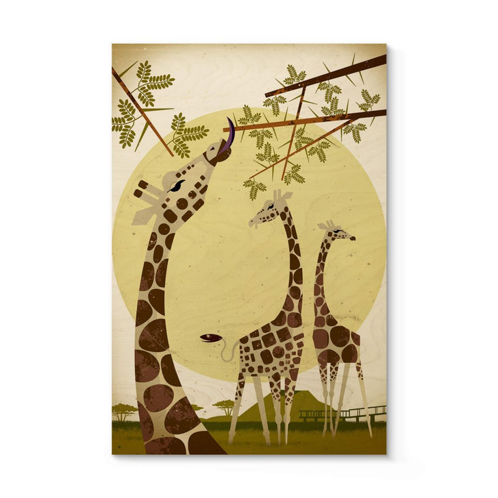 Holzposter Braun - Giraffes - WA299867