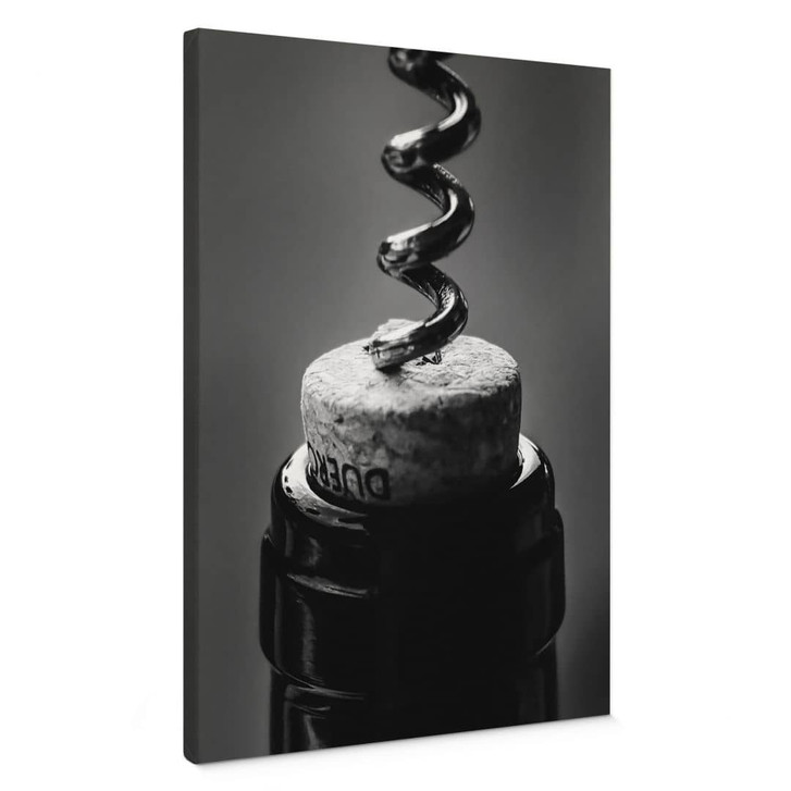 Leinwandbild Wein mit Korkenzieher - Pictufy Studio - WA426330