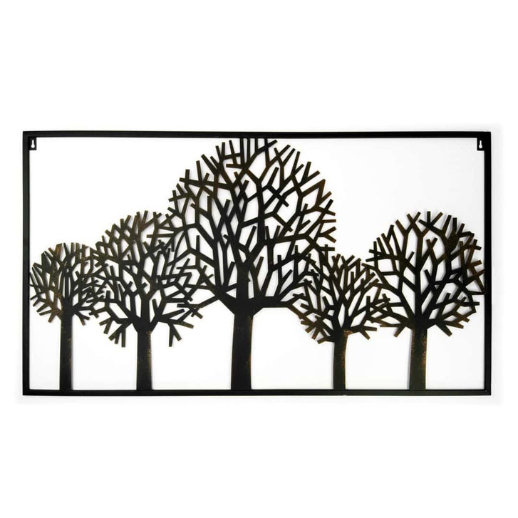 Metall-Bild Wald Metalldeko Bäume 3D - 103x58cm - WA322401