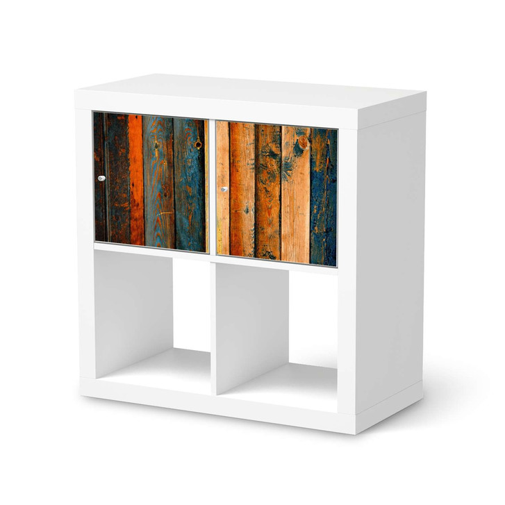Möbelfolie IKEA Kallax Regal 2 Türen (quer) - Wooden - CR115541