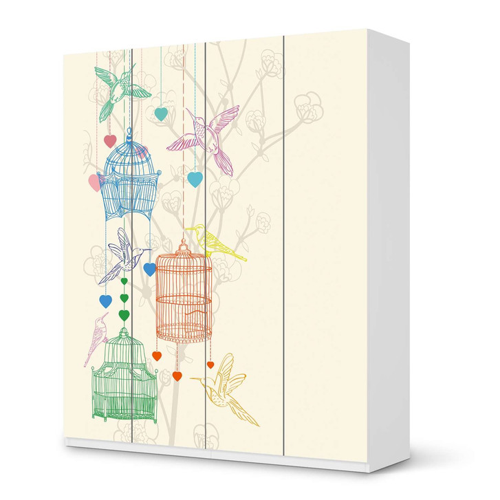 Möbelfolie IKEA Pax Schrank 236cm Höhe - 4 Türen - Birdcage - CR116855