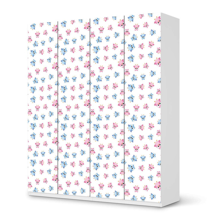 Möbelfolie IKEA Pax Schrank 236cm Höhe - 4 Türen - Eulenparty - CR116873