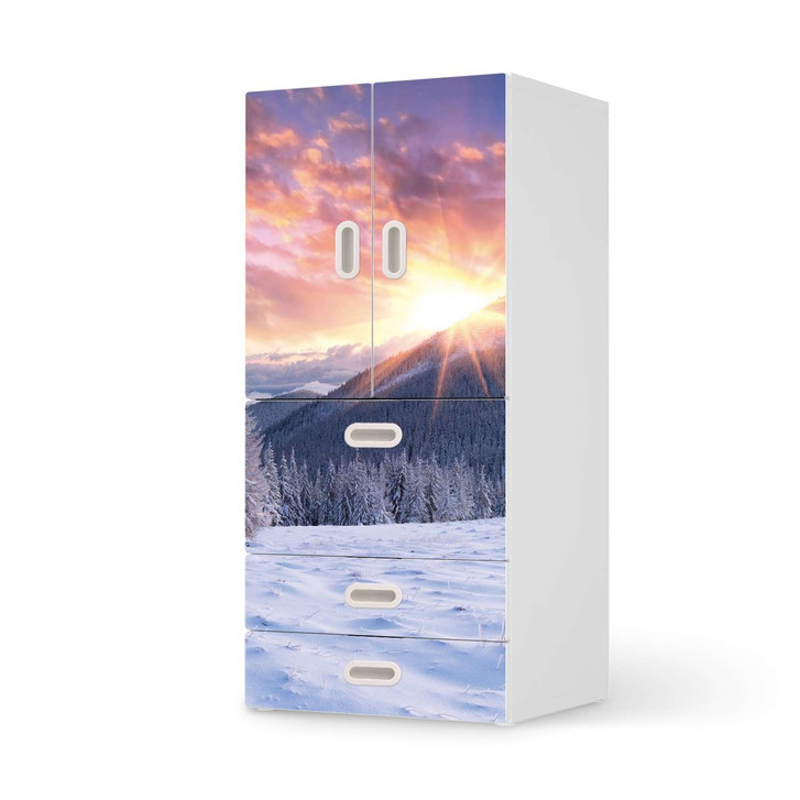 Möbelfolie IKEA Stuva / Fritids - 3 Schubladen und 2 kleinen Türen - Zauberhafte Winterlandschaft - CR117653