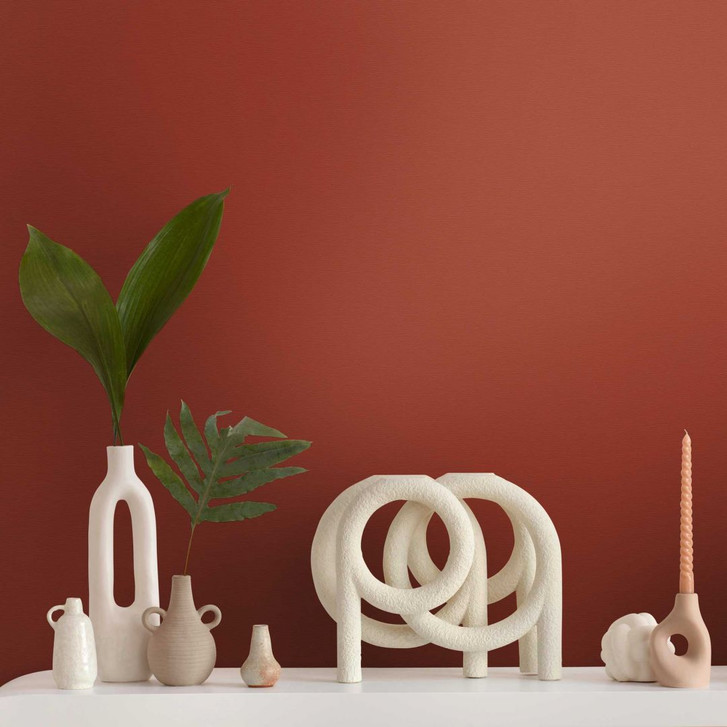 Strukturtapete in Leinenoptik Terrakotta – Moderne Vliestapete warm & ausdrucksstark - WA456550