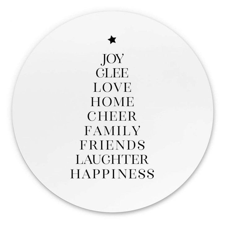 Wandbild Weihnachtsbaum Typografisch - Alu-Dibond Rund - Blursbyai - WA394071