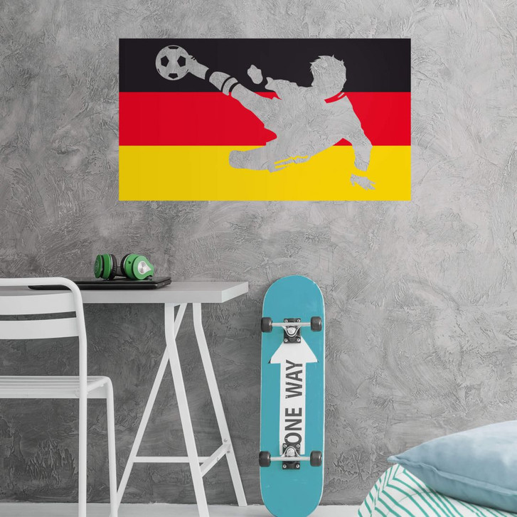 Wandtattoo Deutschland-Fahne mit Fussballer - WA267426