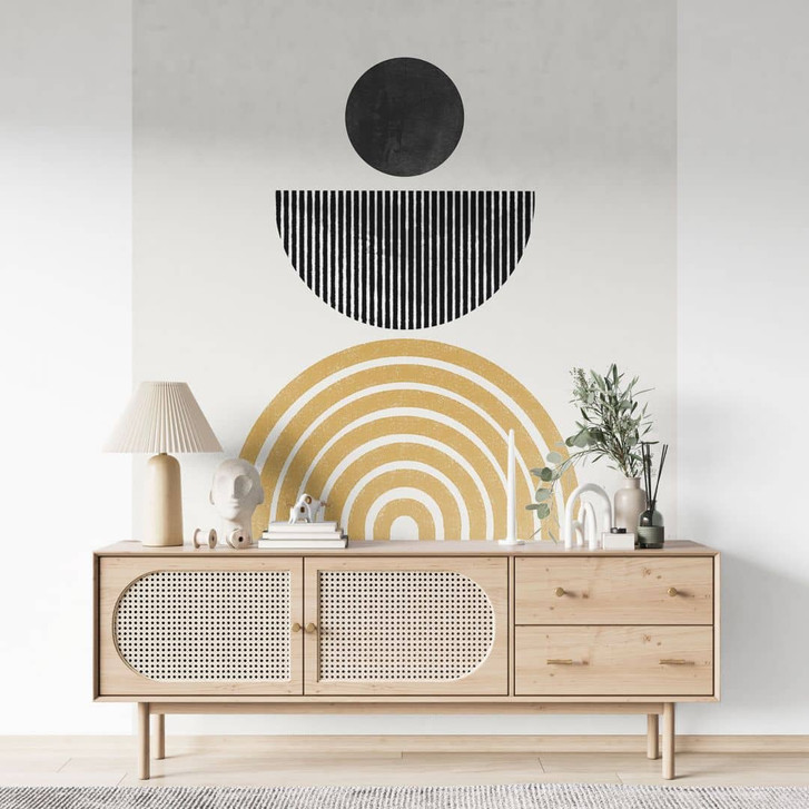 Fototapete Abstrakte Komposition mit Kreis und Halbbogen - The Miuus Studio - WA423840