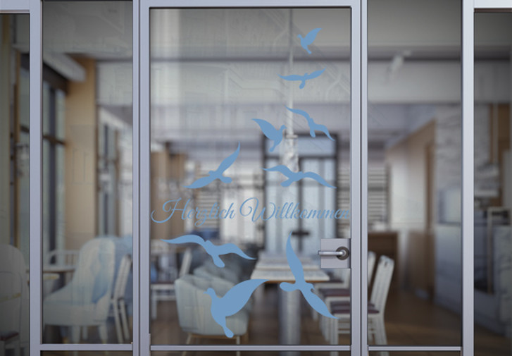 Glasdekor Wunschtext Vogelschwarm - CG10512