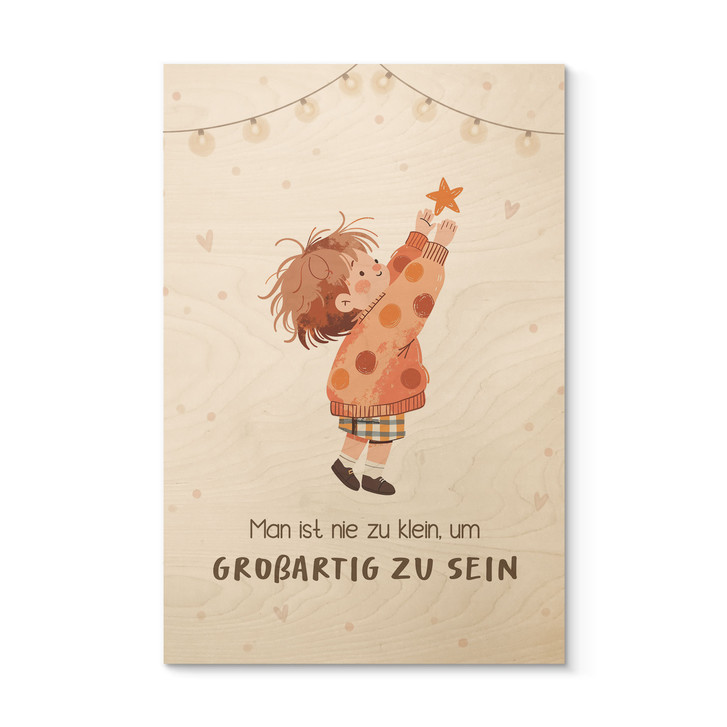 Holzbild mit Kind und Stern - Glaubenssatz 