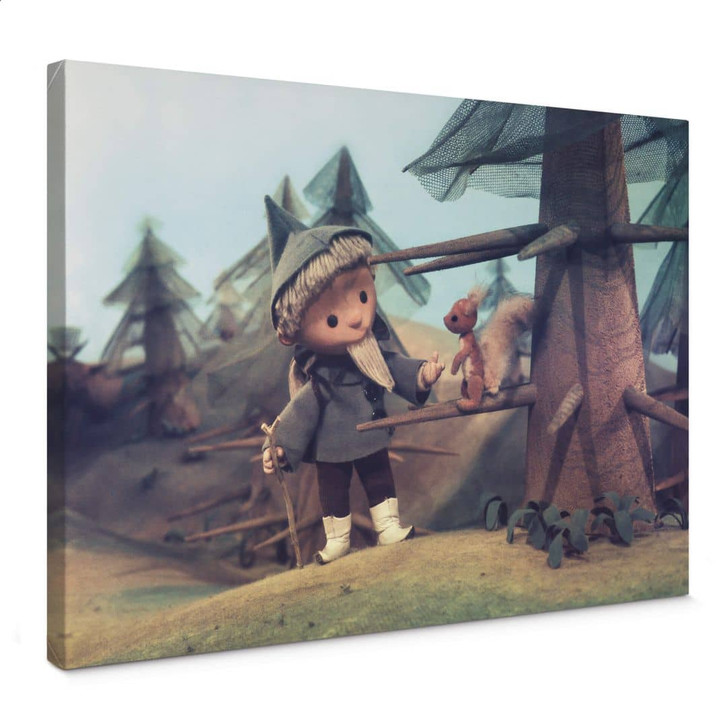 Leinwandbild Unser Sandmännchen - Sandmann beim Spazieren im Wald - WA404265
