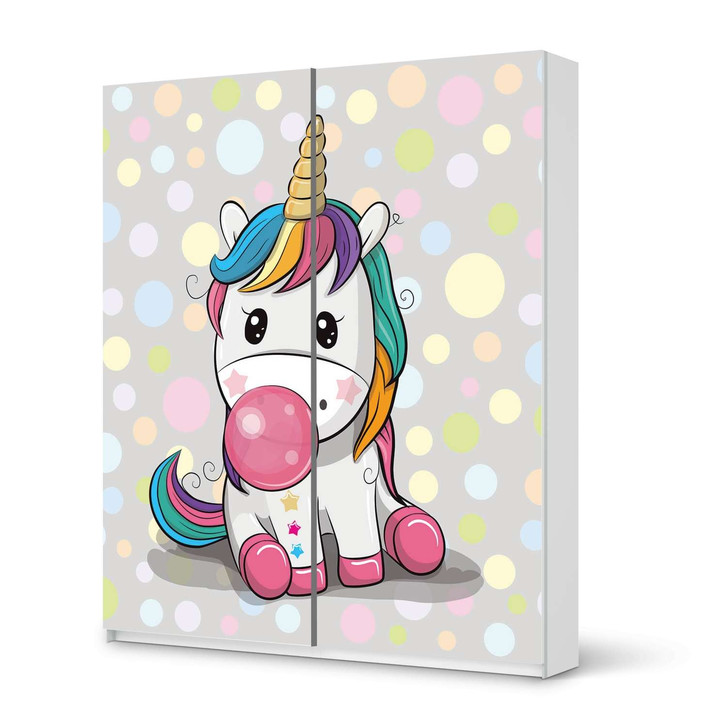 Möbelfolie IKEA Pax Schrank 236cm Höhe - Schiebetür - Rainbow das Einhorn - CR117009