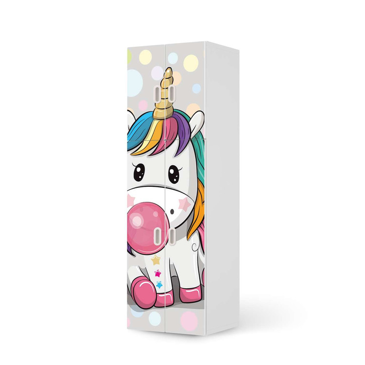 Möbelfolie IKEA Stuva / Fritids - 2 grosse und 2 kleine Türen - Rainbow das Einhorn - CR118774