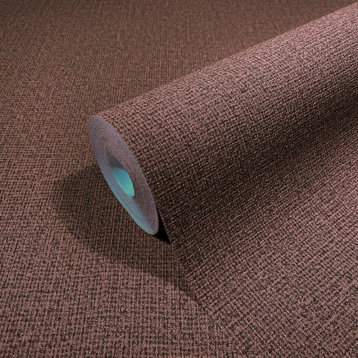 Vliestapete in textilem Uni rot, braun Struktur - WA444921