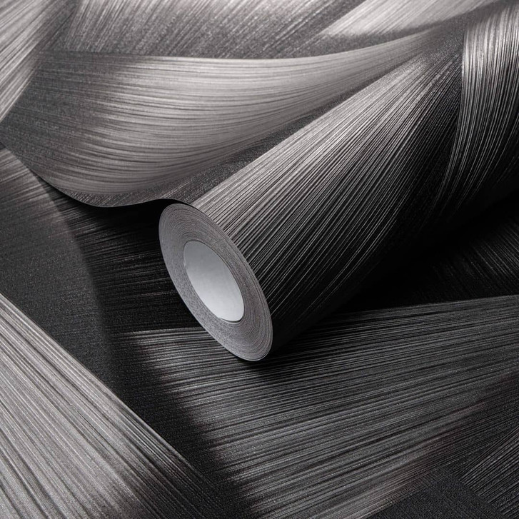 Vliestapete mit geometrischen Formen und Metallic-Effekt in schwarz - WA397795