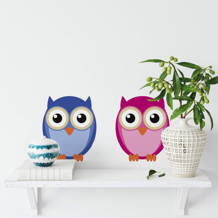 Wandsticker Eule Einstein und Frau Eule - WA199964