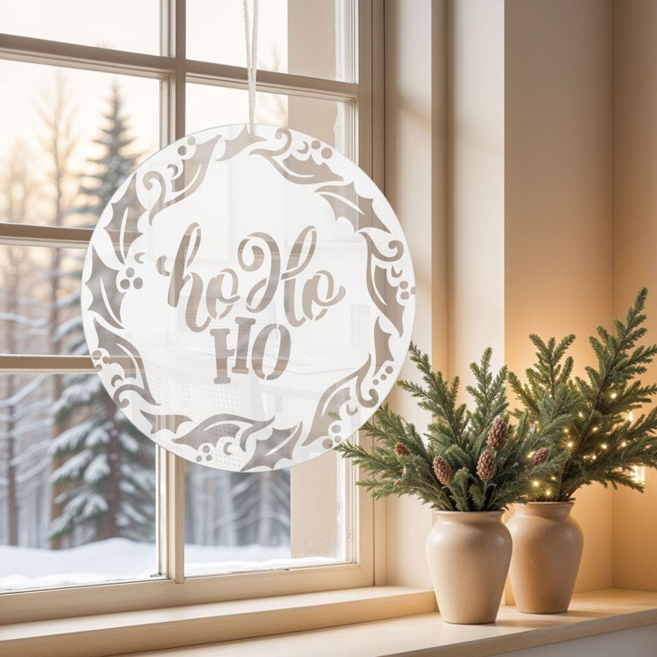 Acrylglasbild, Fensterbild zum Aufhängen Ho Ho Ho - Rund - WA415691