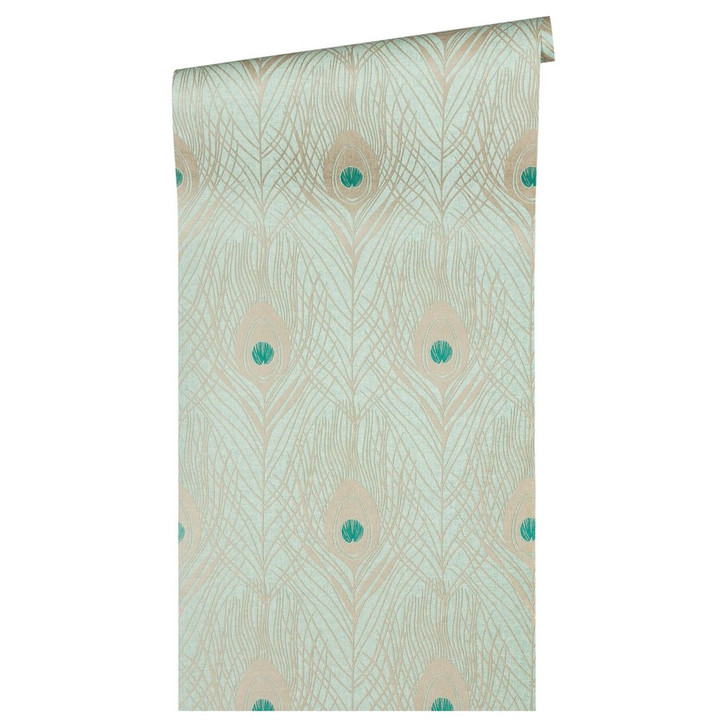 Architects Paper Vliestapete Absolutely Chic Tapete mit Federn blau, grün, metallic - WA262020