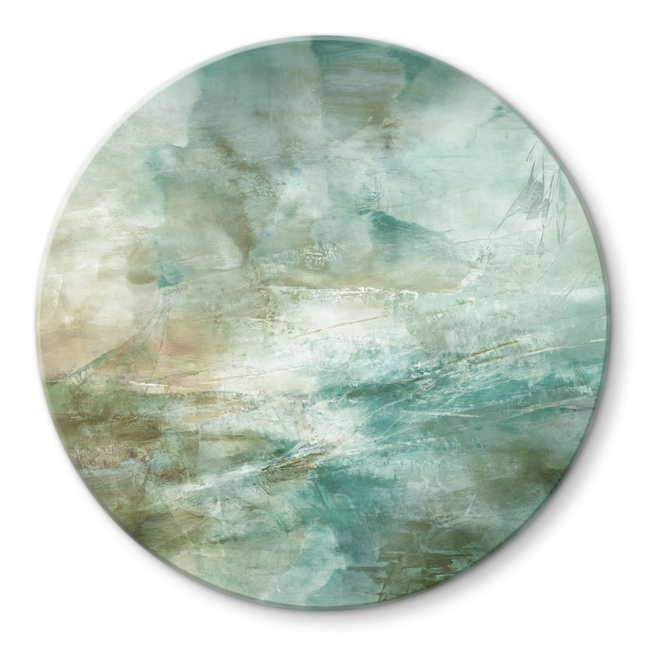 Glasbild Salbeigrünes Nebellicht - Schmucker - Rund - WA495221
