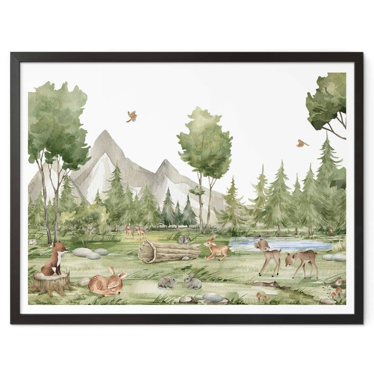Kinderzimmer Poster Oliver Robins - Niedliche Tiere im Wald - WA407878