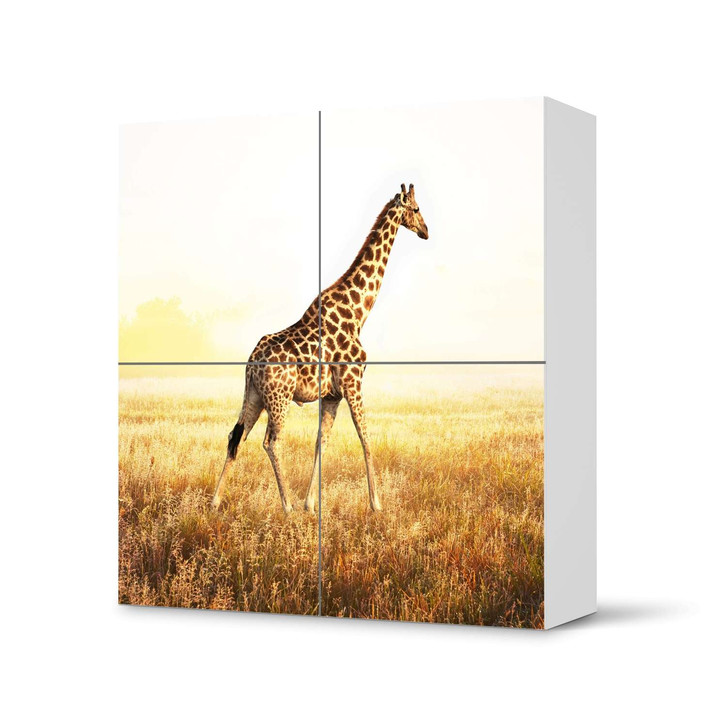 Klebefolie IKEA Besta Schrank 4 Türen - Savanna Giraffe - CR110877