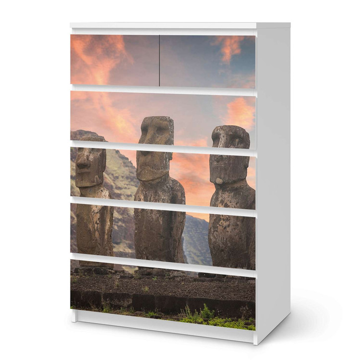 Möbel Klebefolie IKEA Malm Kommode 6 Schubladen (hoch) - Easter Island - CR113685
