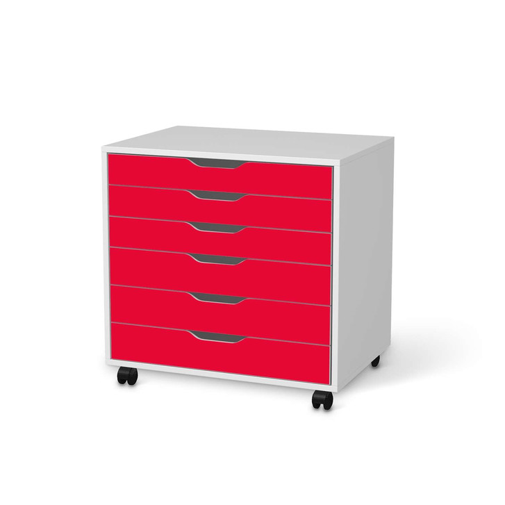Möbelfolie IKEA Alex Rollcontainer 6 Schubladen - Rot Light - CR114263