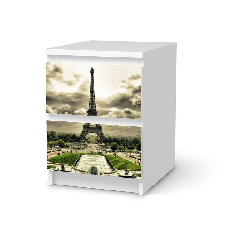 Möbelfolie IKEA Malm Kommode 2 Schubladen - Eiffel Tower - CR116131
