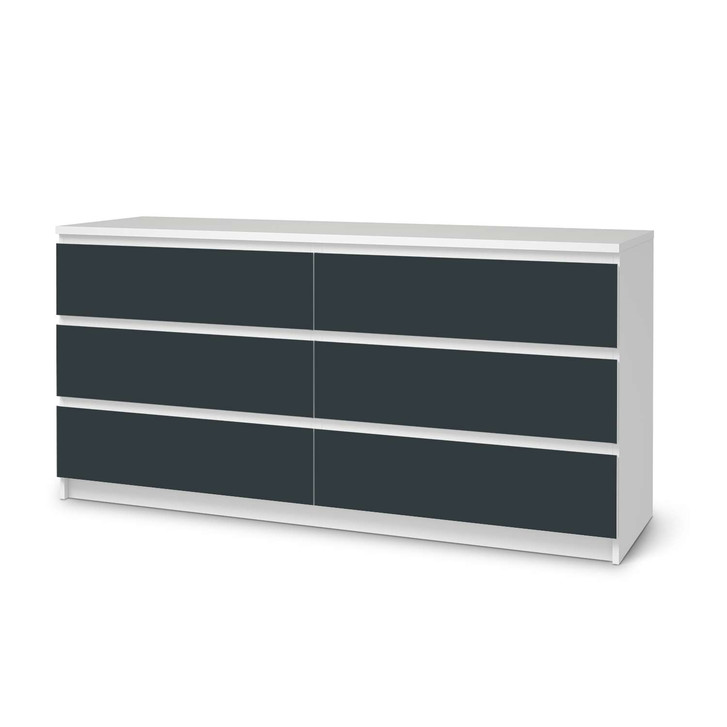 Möbelfolie IKEA Malm Kommode 6 Schubladen (breit) - Blaugrau Dark - CR116532