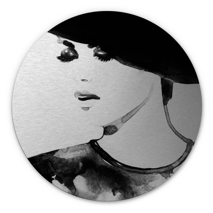 Alu-Dibond Bild mit Silbereffekt Fashion Victim - Rund - WA284906