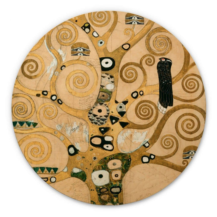 Holzbild Klimt - Der Lebensbaum - Rund - WA353630