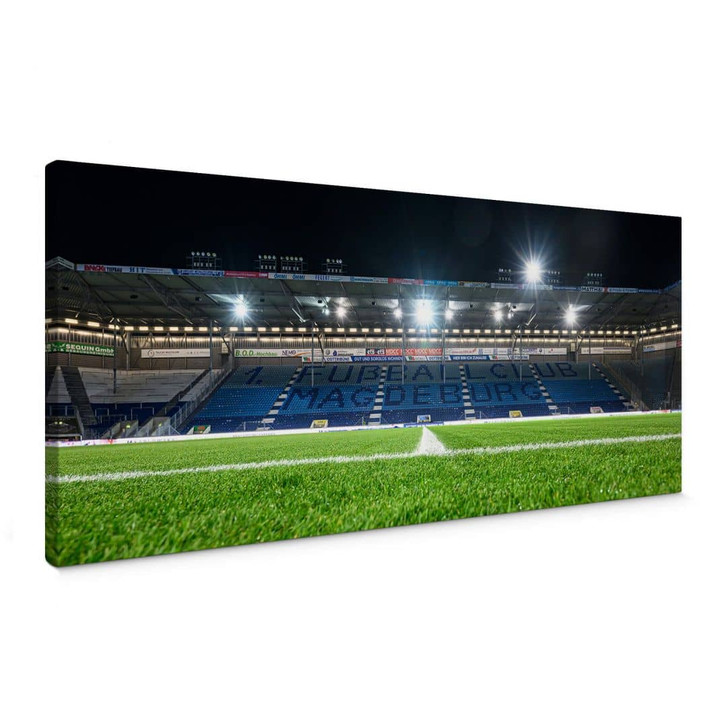 Leinwandbild 1. FC Magdeburg - Stadion bei Nacht - Panorama - WA403821