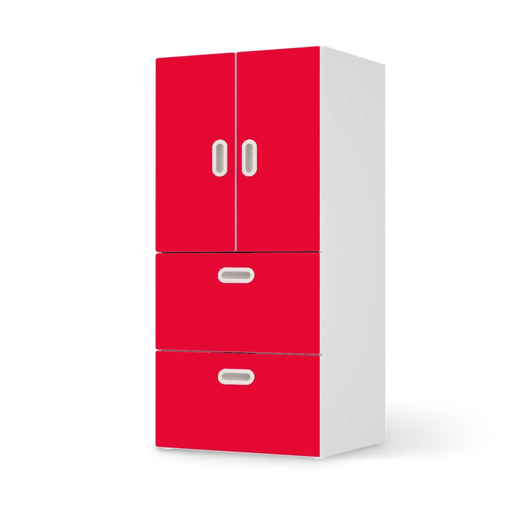 Möbelfolie IKEA Stuva / Fritids - 2 Schubladen und 2 kleine Türen - Rot Light - CR117499