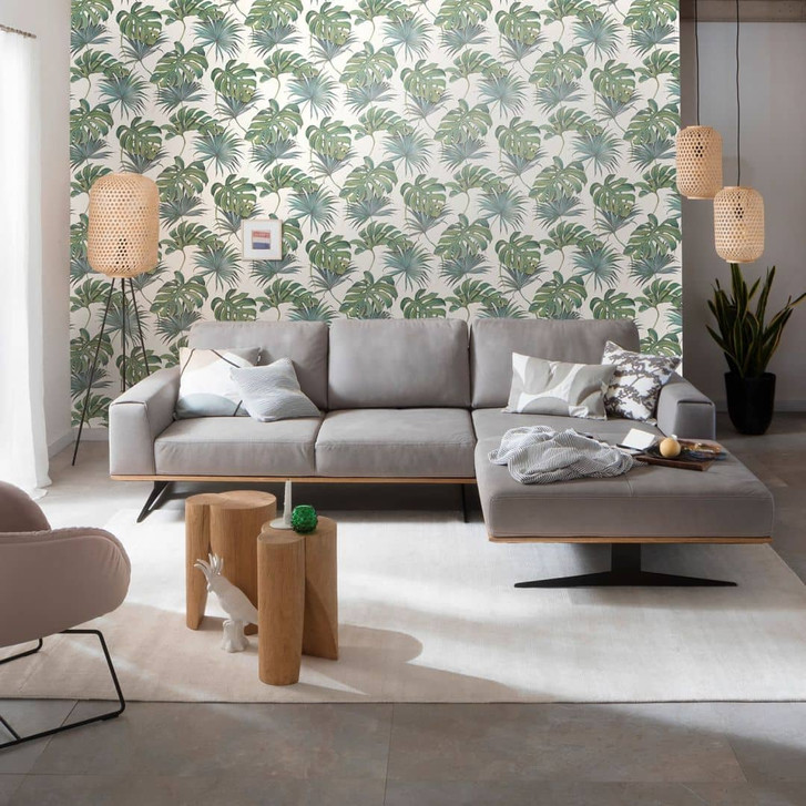 Tapete SCHÖNER-WOHNEN Vliestapete, florale Tapete weiss, grün - WA450250