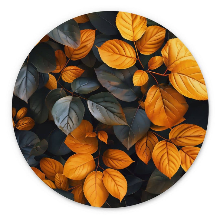 Wandbild Leuchtende Blätterpracht im Herbst - Jaszke - Alu-Dibond Rund - WA452889