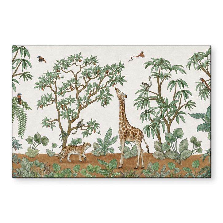 Wandbild Wimmelbild Dschungeltiere - Kikki Belle - Alu-Dibond - WA492105