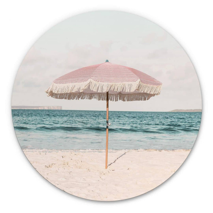 Alu-Dibond Sisi & Seb - Pinker Sonnenschirm - Rund - WA340346