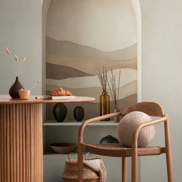 COSMOPOLITAN Fototapete 3D Nische Bögen Creme Beige Braun - moderne Vliestapete - WA474892