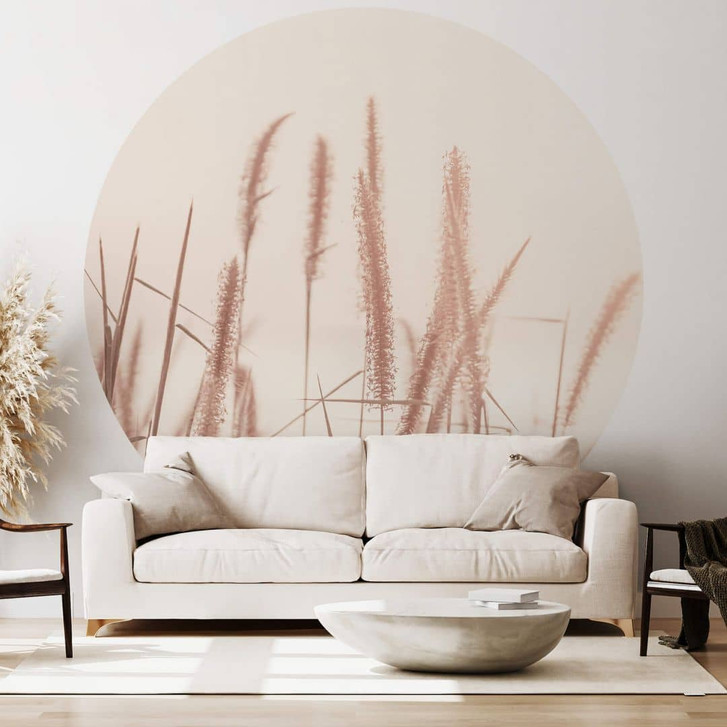 Fototapete Gräser am See - Rund - Selbstklebend/Vlies - WA320291