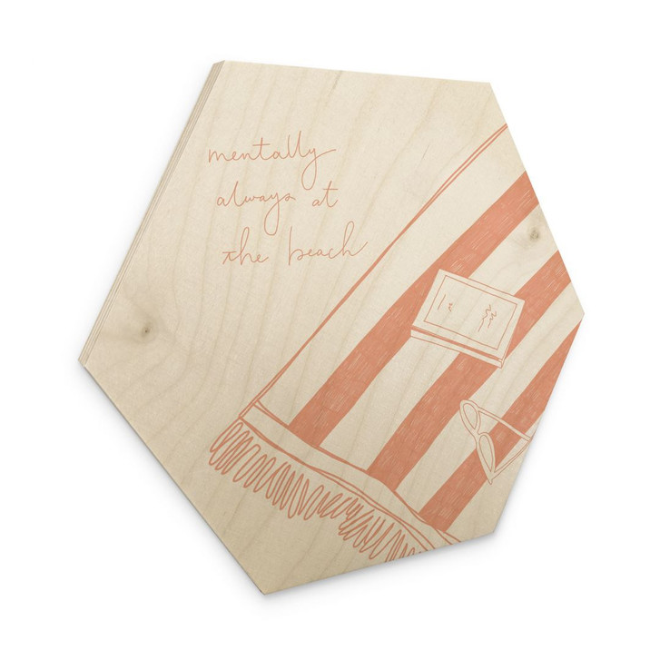 Hexagon Holzbild Sehnsucht nach Strand und Meer - Soley - WA459521